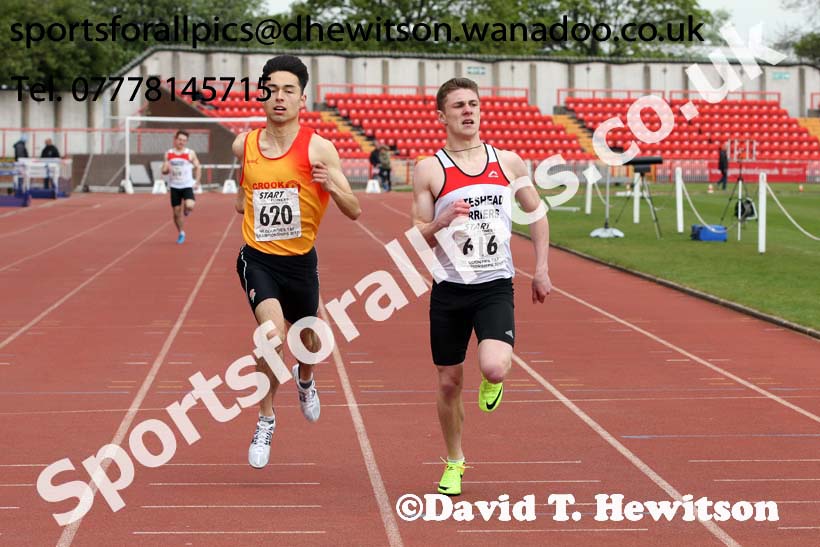 Mens under-20s 400 metres, North Eastern Champs, Gateshead Stadium. Photo: David T. Hewitson/Sports for All Pics